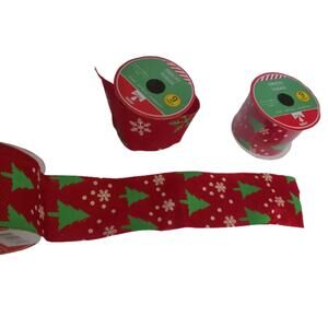 Vintage Christmas Ribbon Christmas Tree Sparkle Metallic 3 Rolls